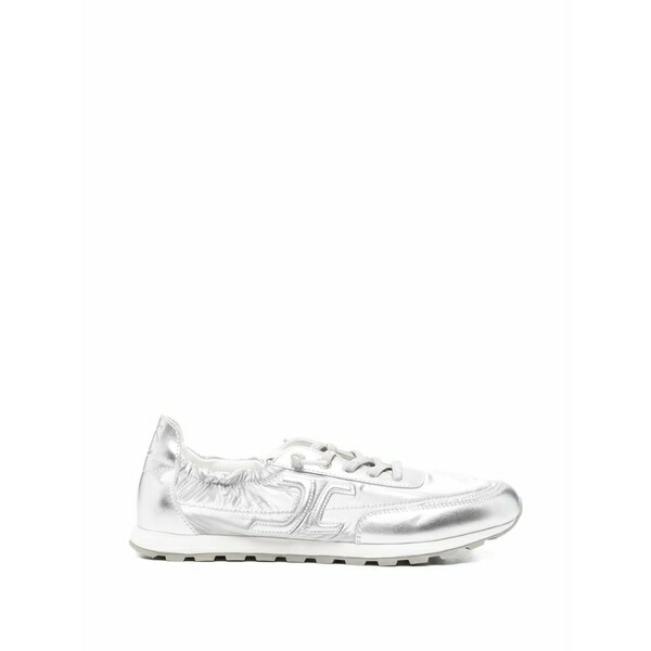 キャンディス クーパー レディース スニーカー シューズ Metallic-finish panelled sneakers Silver