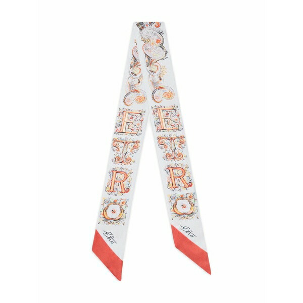 エトロ レディース えり巻き・袈裟・えり巻き 付属物 Logo paisley silk scarf White