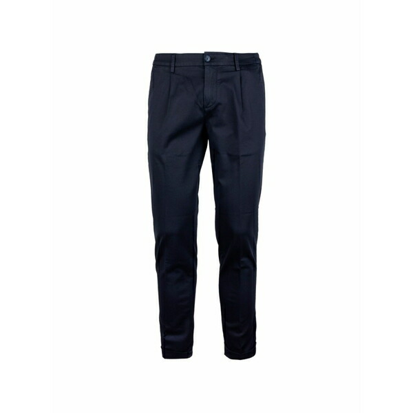 レアッシュ メンズ 心地好いズボン下 ボトムス Pleated turn-up trousers Blue
