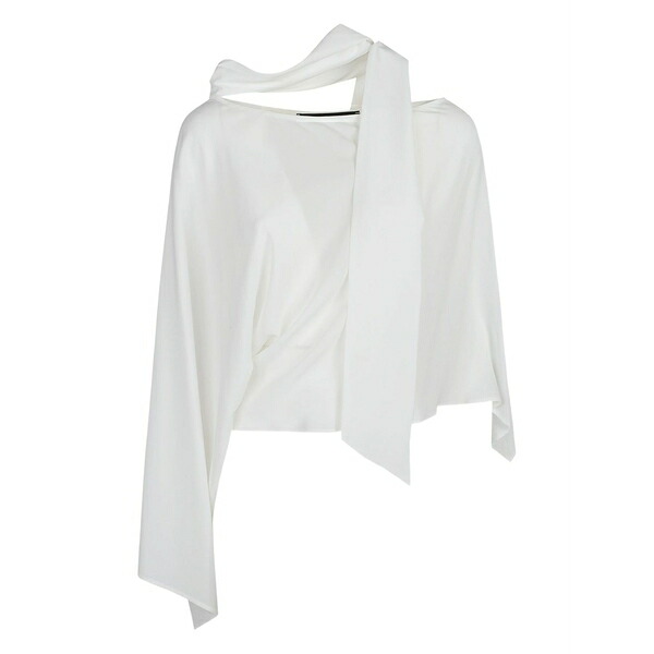 フェデリカ・トシ レディース プルオーバー トップス Draped asymmetric blouse  White