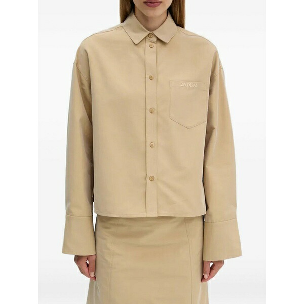 デイ・ビルゲール・エ・ミッケルセン レディース プルオーバー トップス Pocket buttoned shirt Brown