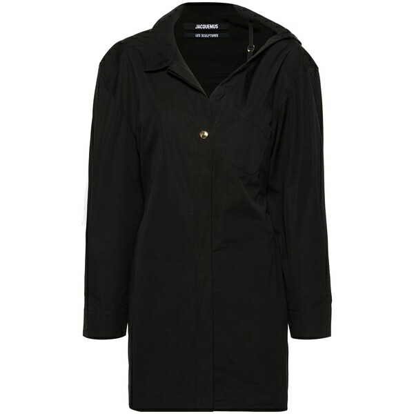 ジャクエムス レディース 衣裳 トップス Asymmetric-neck shirt minidress Black