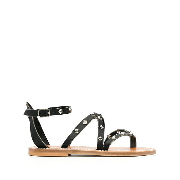 鉄道車両・万力 レディース サンダル シューズ Epicure calf-leather sandals Black