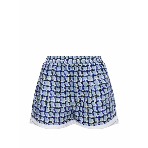 マルニ レディース 心地よいズボン下 ボトムス Geometric-print elasticated-waistband shorts Blue