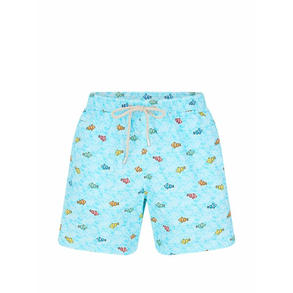 エムシーツーセイントバース メンズ 心地よいズボン下 ボトムス Lighting fish-print swim shorts Blue