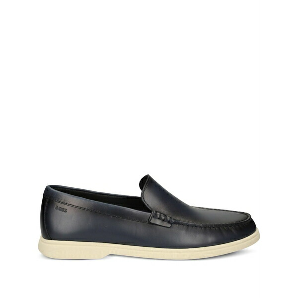 ボス メンズ スリッポン・ローファー シューズ Stitched slip-on loafers Blue｜asty