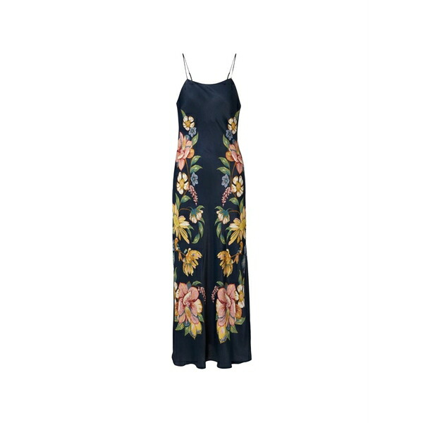 耕園 リオ レディース 衣装 トップス Maira floral-print spaghetti-straps maxi dress Blue