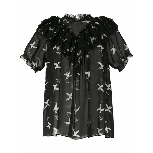 マッグロー レディース プルオーバー トップス Migration bird print blouse Black