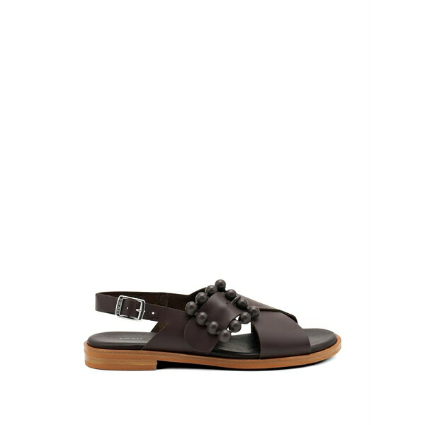 亭主持ち レディース サンダル シューズ Beaded-buckle sandals Brown