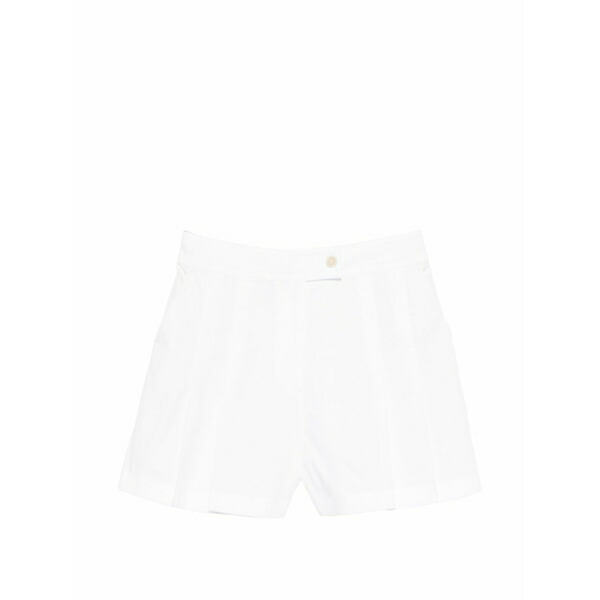 フェデーリ レディース 心地よいズボン下 ボトムス Egon pleated shorts White