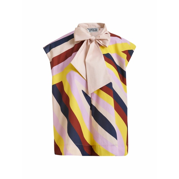 エッセンシャルアントワープ レディース プルオーバー トップス Graphic-print pussy-bow blouse Yellow