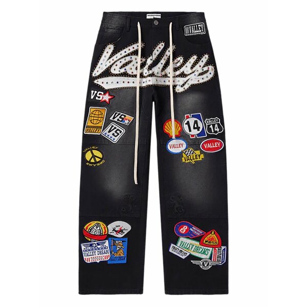 頭を覆う物 メンズ 心地よいズボン下 ボトムス 1980s painters embellished denim shorts Black