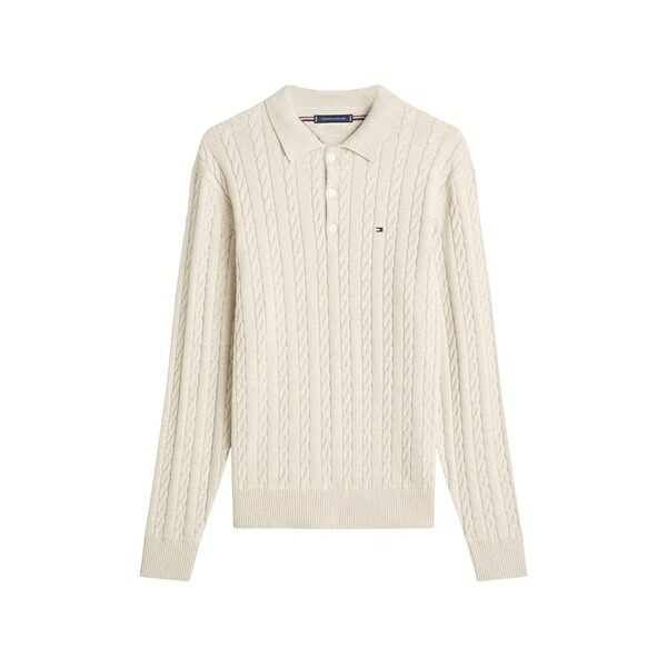 トミー ヒルフィガー メンズ スポーツシャツ トップス Cable knit jumper Neutrals