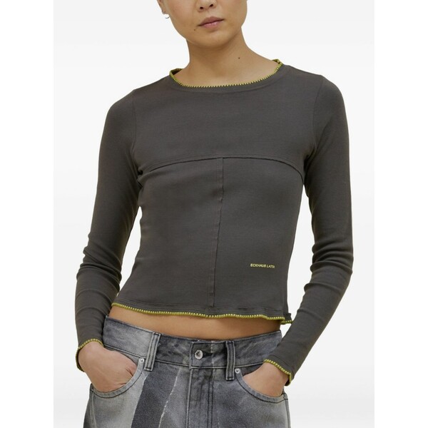 エコーズ・ラッタ レディース プルオーバー トップス Crew-neck long-sleeve t-shirt Grey
