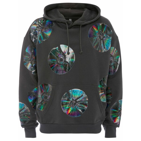 J.W.アンダーソン メンズ パーカー・スウェットシャツ アウター Graphic-print cotton hoodie Black