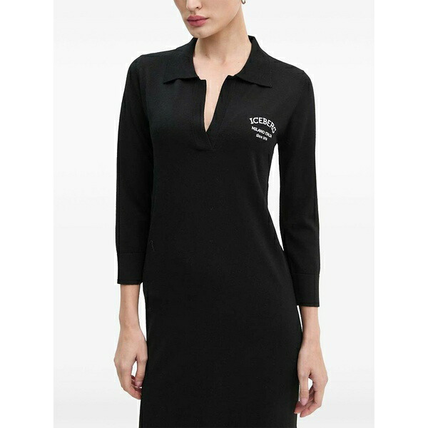 アイスバーグレタス レディース 衣裳 トップス Polo-neck MIDI dress Black