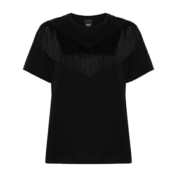 ピンコ レディース ティーシャツ トップス Under world fringe-detailed t-shirt Black