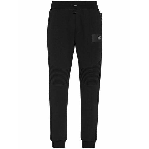 飾り気の無い運動競技 メンズ 心地好いズボン下 ボトムス Ribbed panelling track pants Black