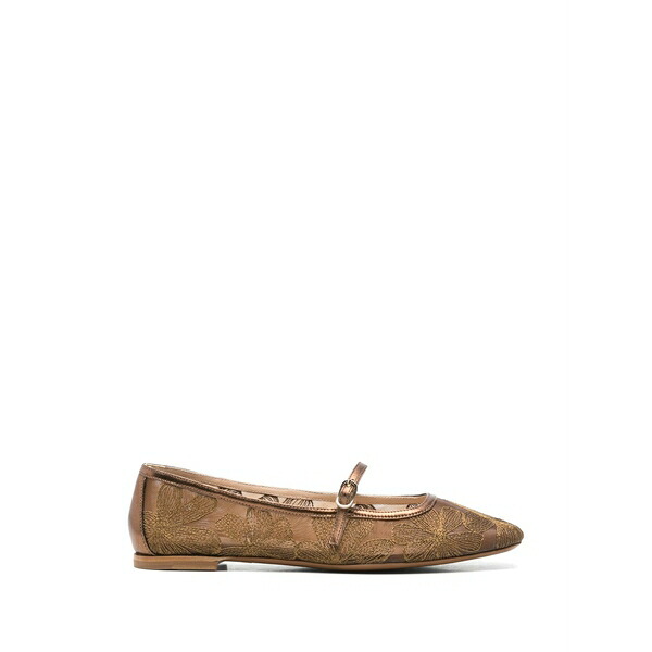 ロベルトフェスタ レディース サンダル シューズ Tideo floral-embroidered ballet flats Brown