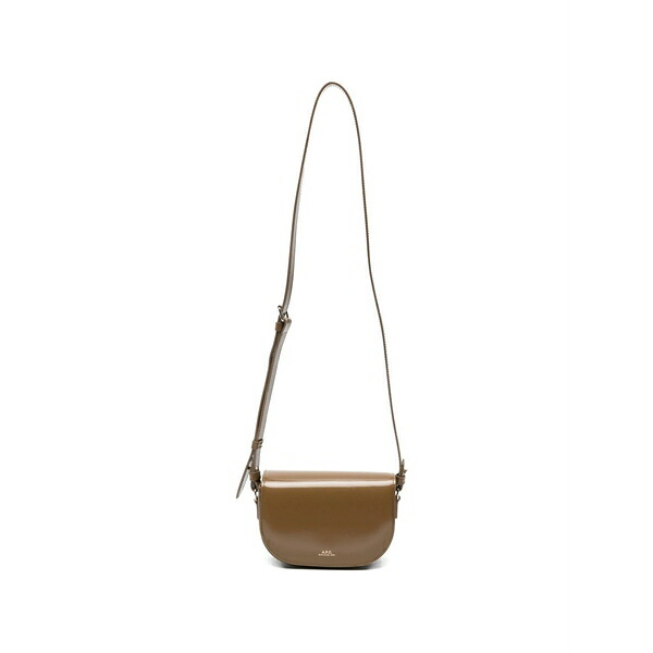 アーペーセー レディース ショルダーバッグ 御徒面子 Demi-lune patent leather crossbody bag Brown