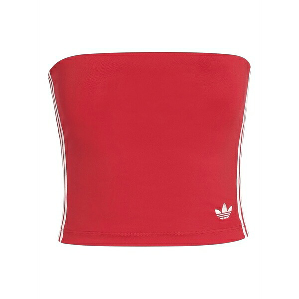 アディダス レディース カットソー トップス Three stripe tank top Red