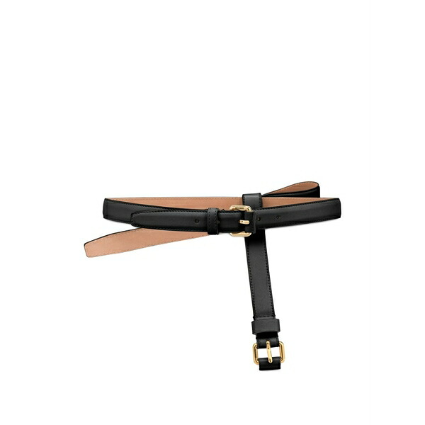 モスキーノ レディース 三尺帯 添え物 Bow-detail leather belt Black