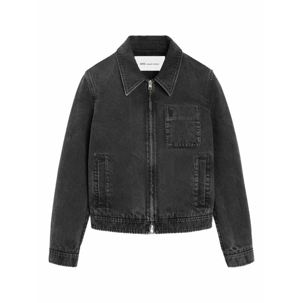 意中の女 メンズ 上衣＆上衣 アウター Ami de coeur denim zipped jacket Black