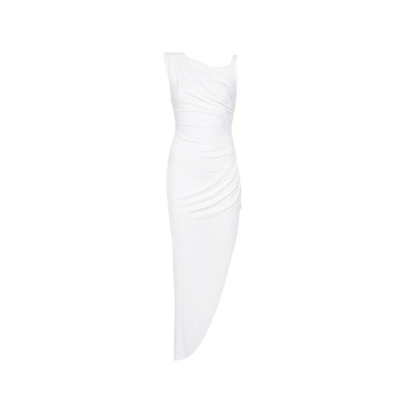 エリザベスフランキ レディース 衣裳 トップス Asymmetric draped MIDI dress White