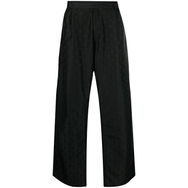 ゲーエムベーハー メンズ 心地好いズボン下 ボトムス Hammer-jacquard straight-leg trousers Black