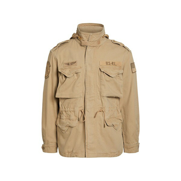 ラルフローレン メンズ 上衣＆上衣 アウター Patch-detail hooded military jacket Neutrals