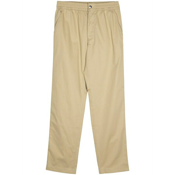 住みか 稲荷 メンズ 心地好いズボン下 ボトムス Logo-embroidered tapered-leg trousers Neutrals
