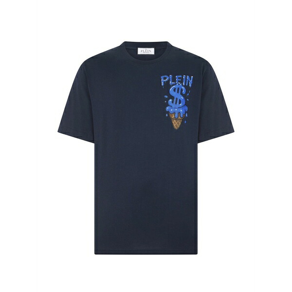 フィリップ飾り気のない メンズ ティーシャツ トップス Ice cream dollar t-shirt Blue