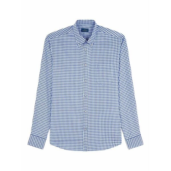 ポールアンドシャーク メンズ ティーシャツ トップス Gingham cotton shirt Blue