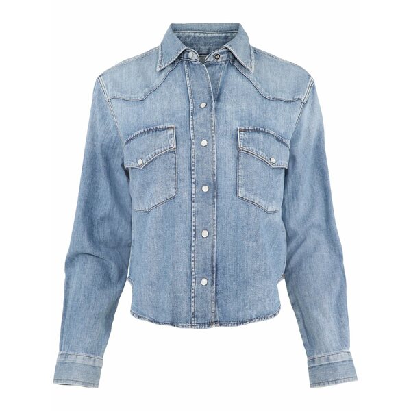 シチズンズ オブ 人間らしさ レディース プルオーバー トップス Straight-point collar cotton shirt  Blue