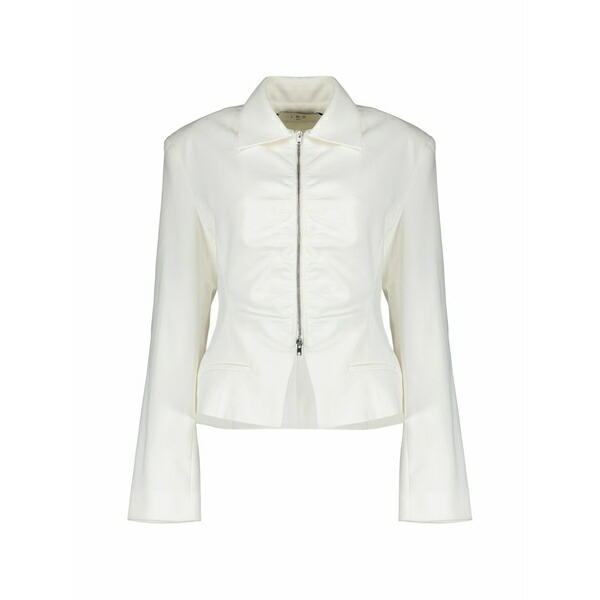 イロ レディース 上衣＆上衣 アウター Ruched zip-up jacket White