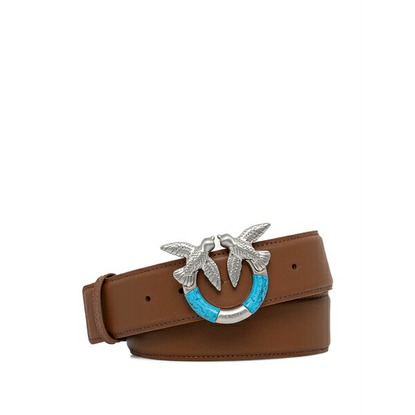 ピンコ レディース 胴締め 佩び物 Logo-buckle belt Brown