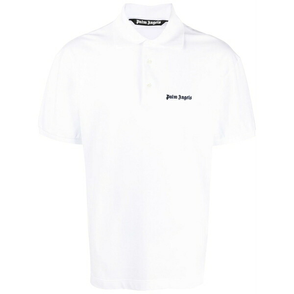 パーム・エンジェルス メンズ ポロシャツ トップス Logo-embroidered polo shirt White｜asty