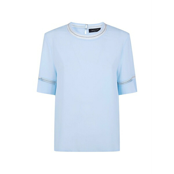 ファビアナ フィリッピ レディース プルオーバー トップス Chain trim shirt Blue