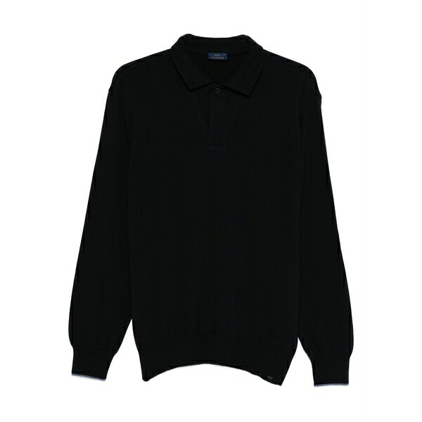 ポールアンドシャーク メンズ スポーツシャツ トップス Long-sleeve polo shirt Black