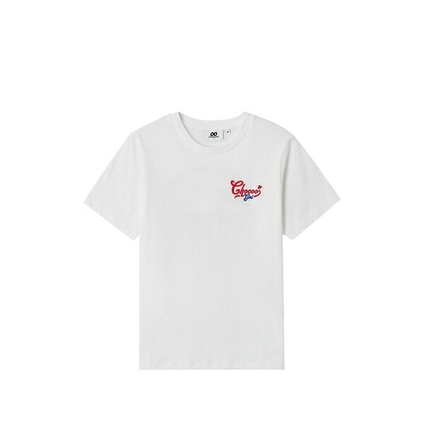 黒茶 レディース ティーシャツ トップス Short-sleeve logo-print t-shirt White