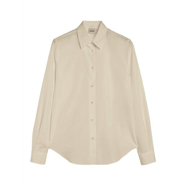 アスペジ レディース プルオーバー トップス Long-sleeve button-down shirt Neutrals