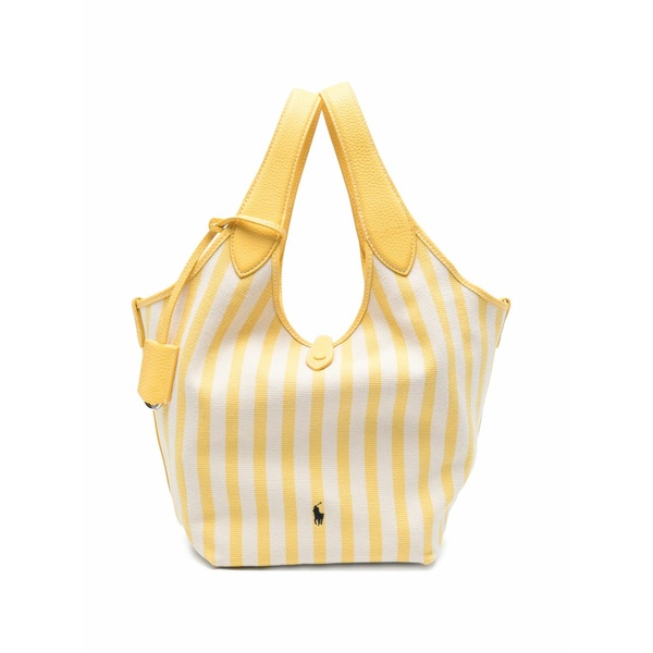 ラルフローレン レディース トートバッグ 御徒面子 Polo play striped tote bag Yellow