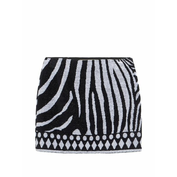 ブルマリン レディース スコート ボトムス Zebra-print mini skirt Black