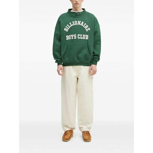 ビリオネアボーイズクラブ メンズ パーカー・スウェットシャツ アウター Arched-logo kangaroo-pocket sweatshirt Green