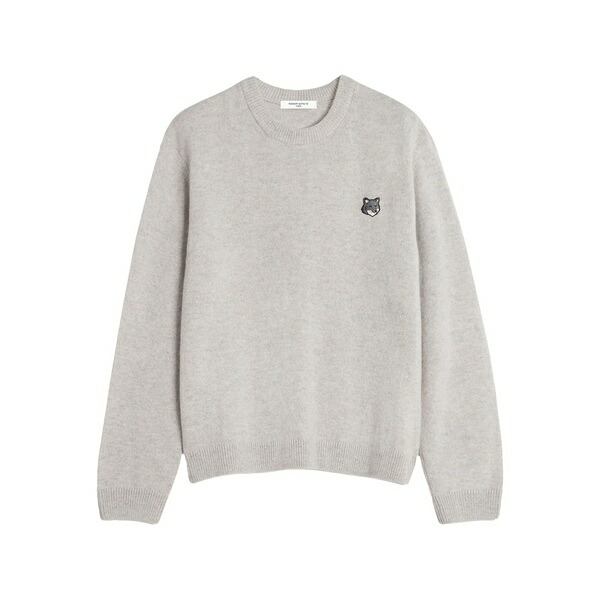 住み家 稲荷 メンズ 編み物\u0026プルオーバー アウター Fox-embroidered wool sweater Grey