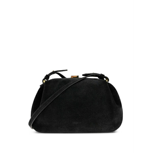 ユゼフィ レディース トートバッグ 御徒面子 Mini oyster suede-finish chain-link tote bag Black