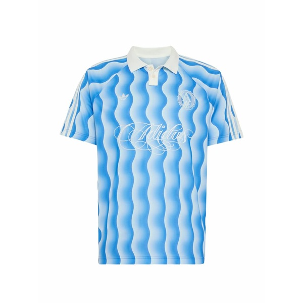アディダス メンズ ティーシャツ トップス Wave-print polo shirt Blue