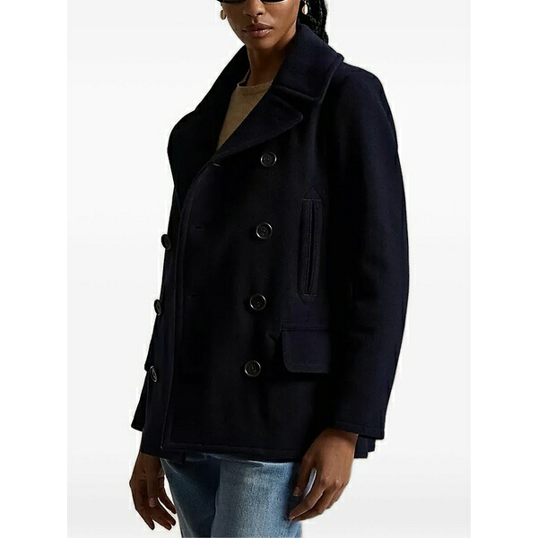 ラルフローレン レディース 厚地の外套 アウター Buttoned jacket Blue