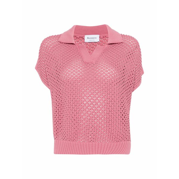 アロヴェッシオ レディース プルオーバー トップス Polo-collar t-shirt Pink