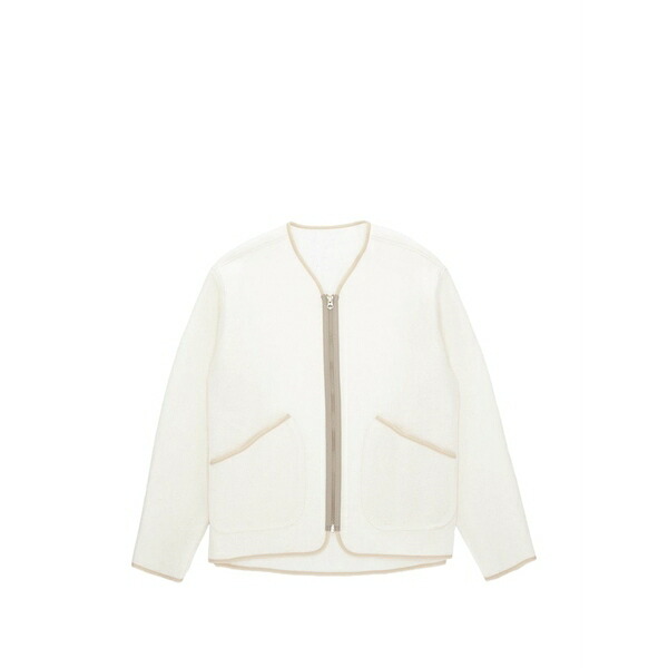 フォルテラ メンズ 上衣＆上衣 アウター Sherpa contrast-trim wool jacket Neutrals